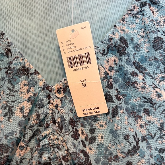 Anthropologie Short-Sleeve Shirred Mesh Top NWT , sz : medium - Picture 5 of 10